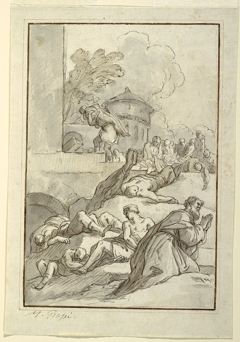Studio di un santo durante una peste